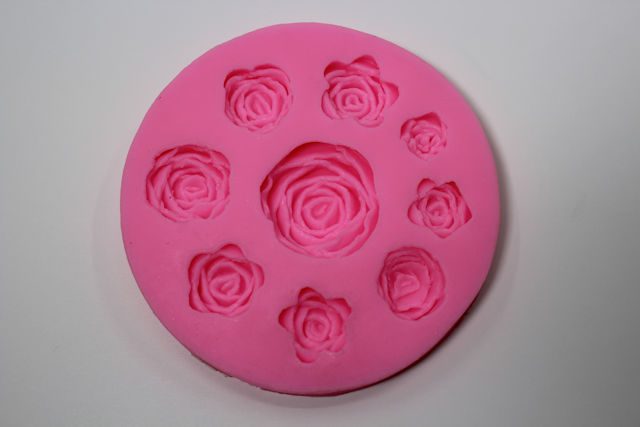 Silikon Mold Rose rund 9 Formen 9.5cm