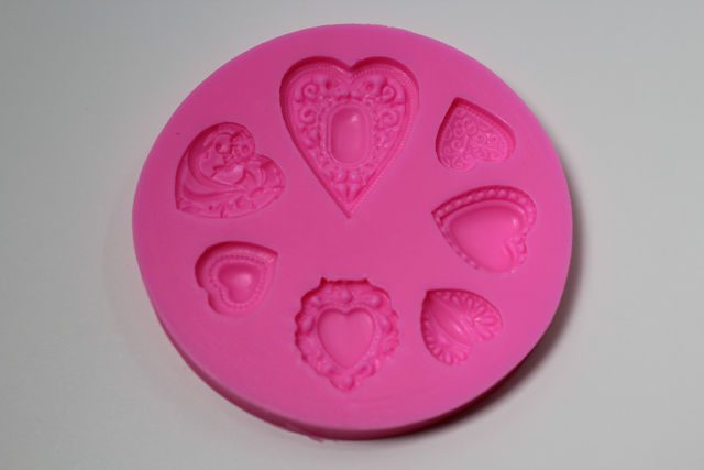 Silikon Mold 7 Herzen Durchm. 7,5cm