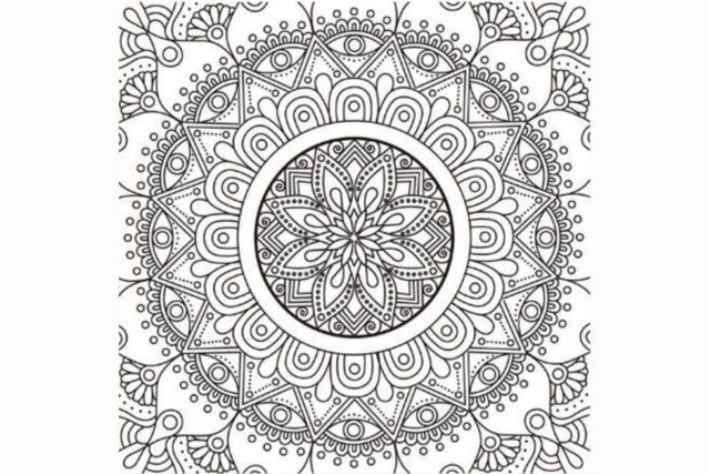 Texturmatte Mandala mit Auge 13x13cm