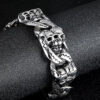 Edelstahlarmband mit Doppeltotenkopf Design – Bild 2